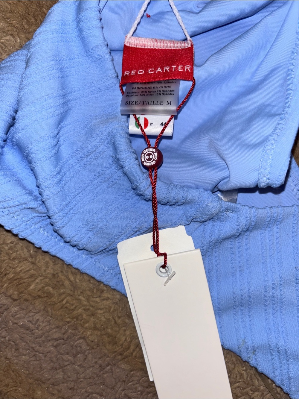 Red Carter One-Shoulder Cutout One-Piece Swimsuit in Light Blue M $168 BNWT - Picture 9 of 10